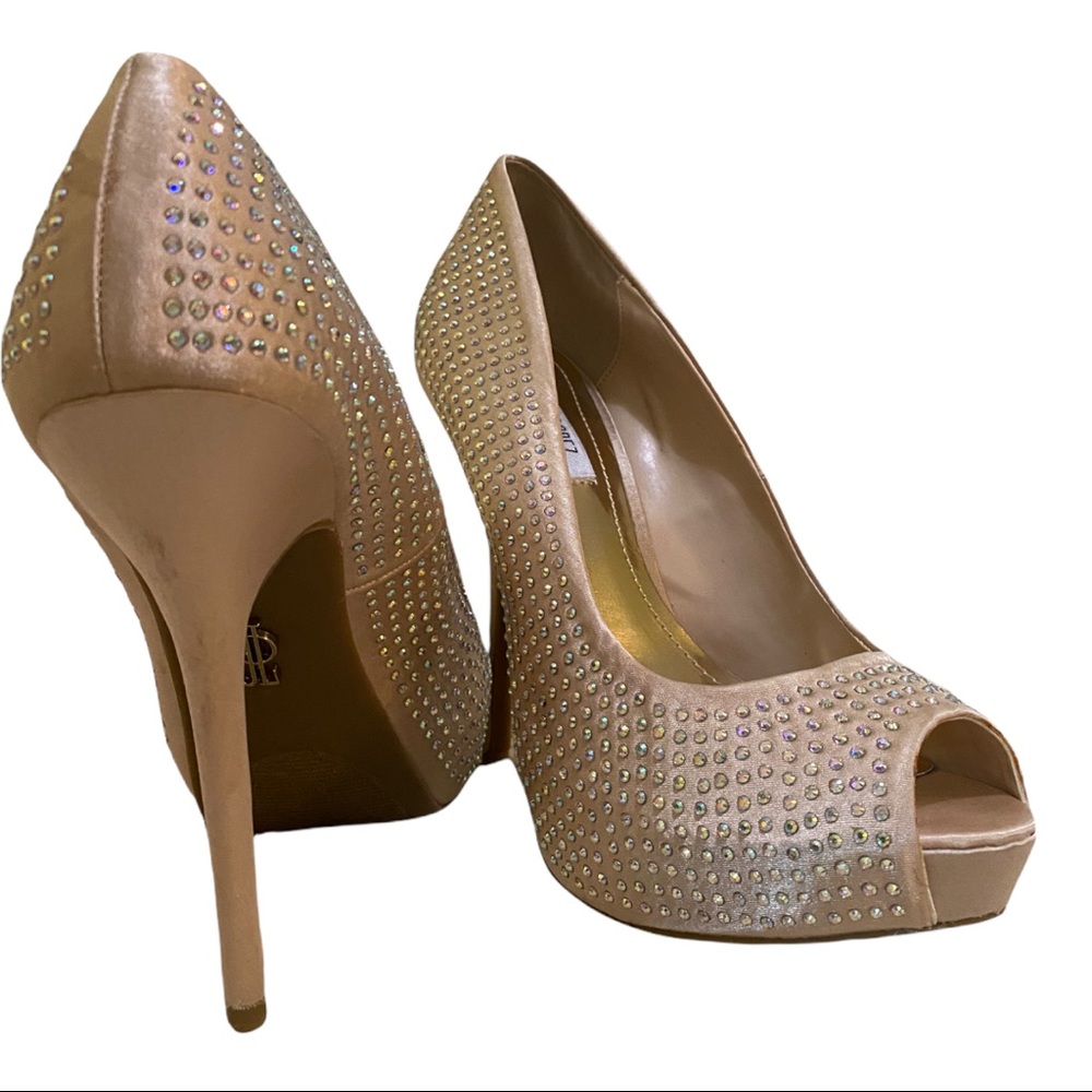 Jlo blush rhinestone heels size 7